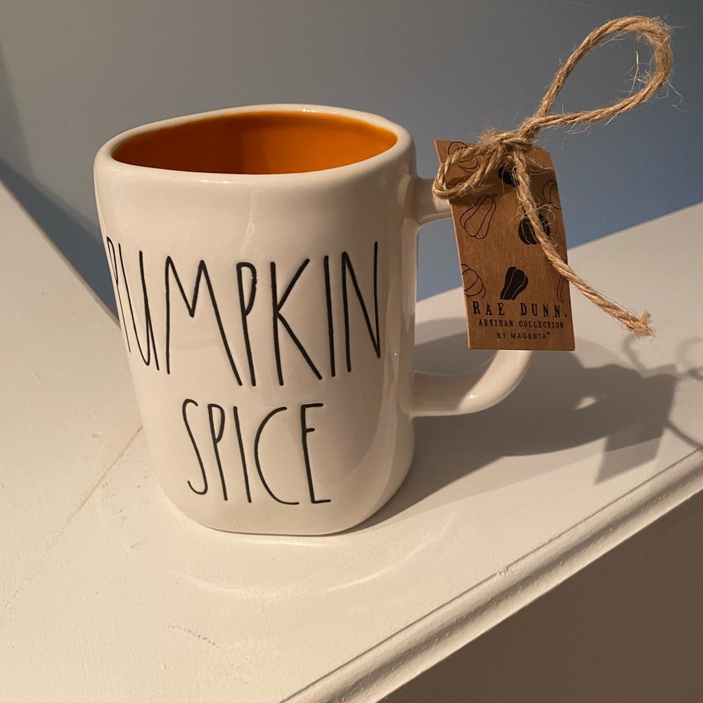 Rae Dunn Cream Pumpkin Spice Mug double sided Fall Cozy Mornings